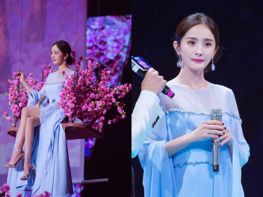 杨幂仙女裙现身被赞美若天仙,网友:想打包带
