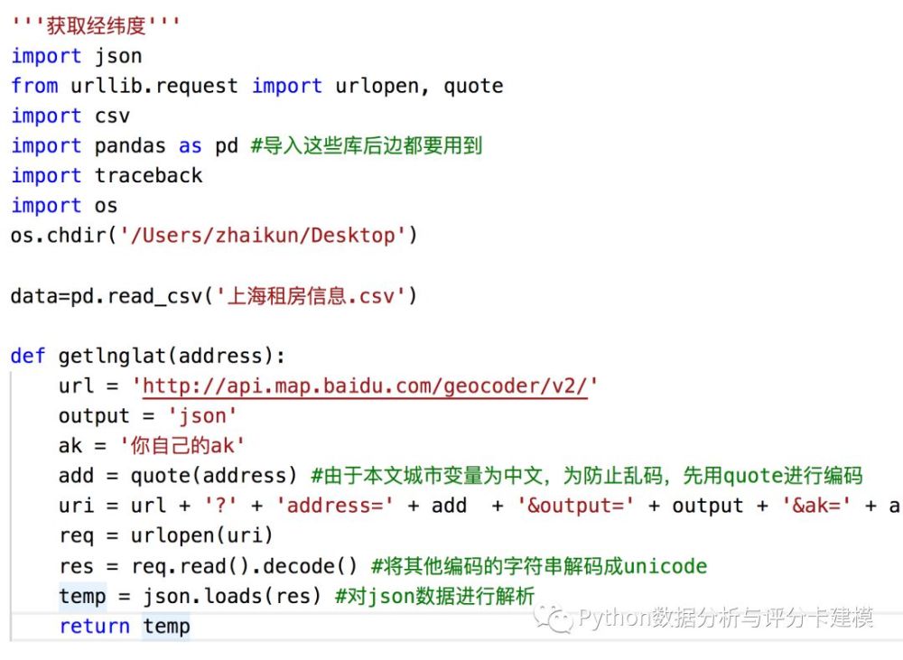 Python调用百度地图