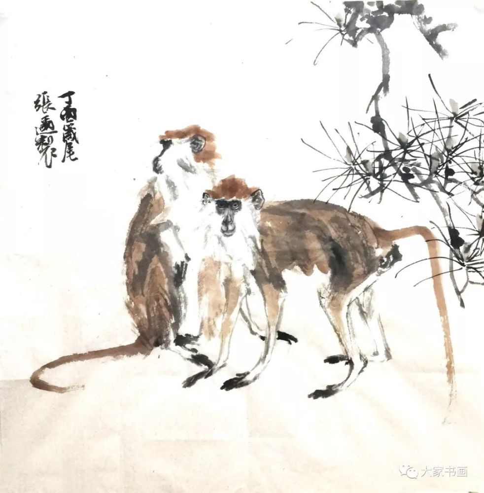 经典名家课堂:当代青年中国画家张迩画猴