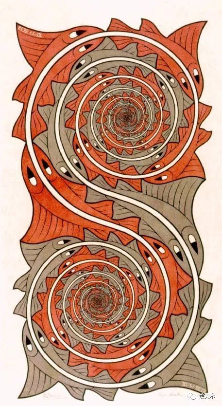 这张《蛇》是埃舍尔一生当中的最后一件作品,在完成它之后,埃舍尔因