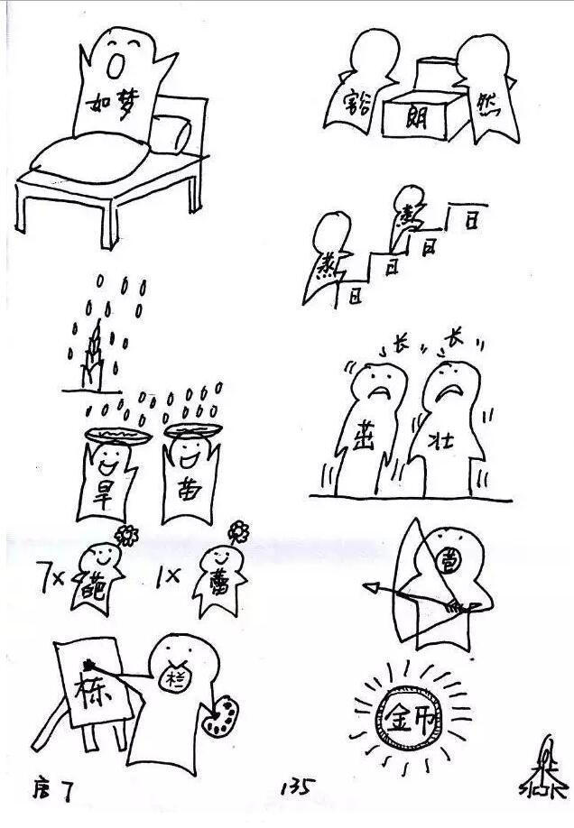 暖心!爸爸手绘千张漫画教女儿成语