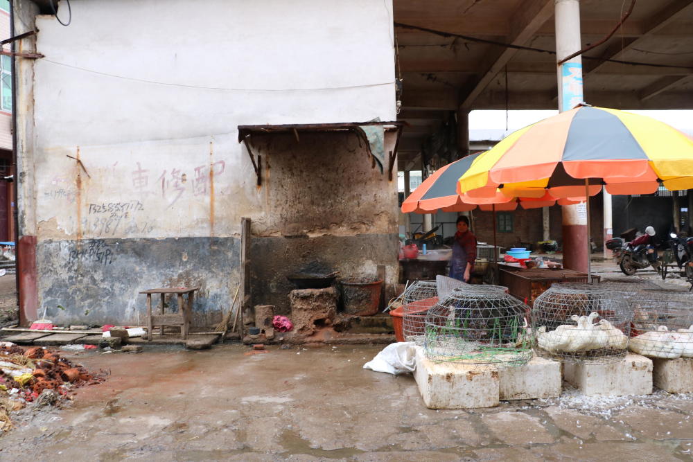 县城老菜市场,几十年的历史,如今凋敝衰败,摊贩