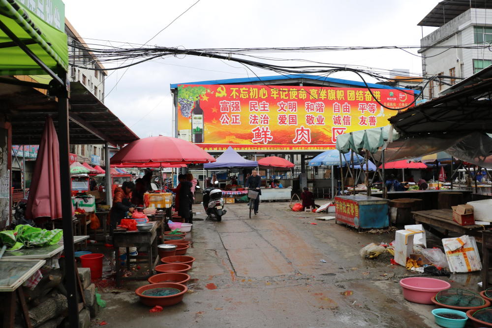 县城老菜市场,几十年的历史,如今凋敝衰败,摊贩