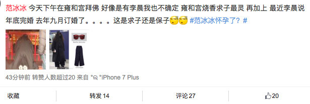 范冰冰疑现身雍和宫跪地烧香 网友猜测在求子