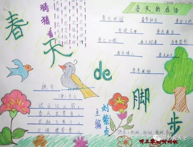惊蛰到了,春天来了——小学生手抄报