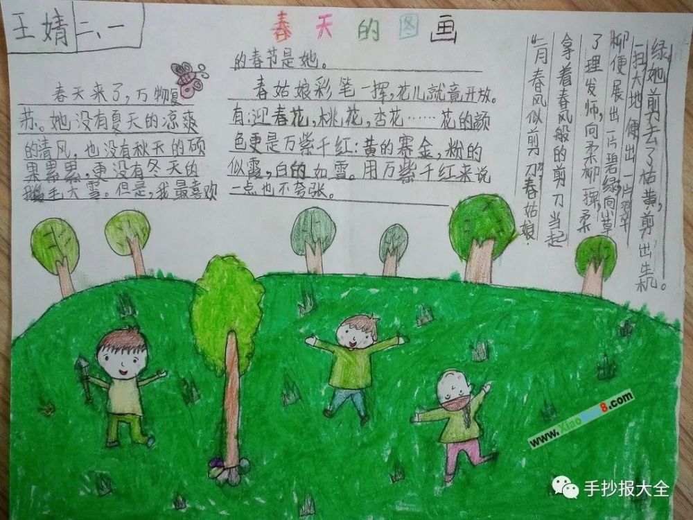 惊蛰到了,春天来了——小学生手抄报