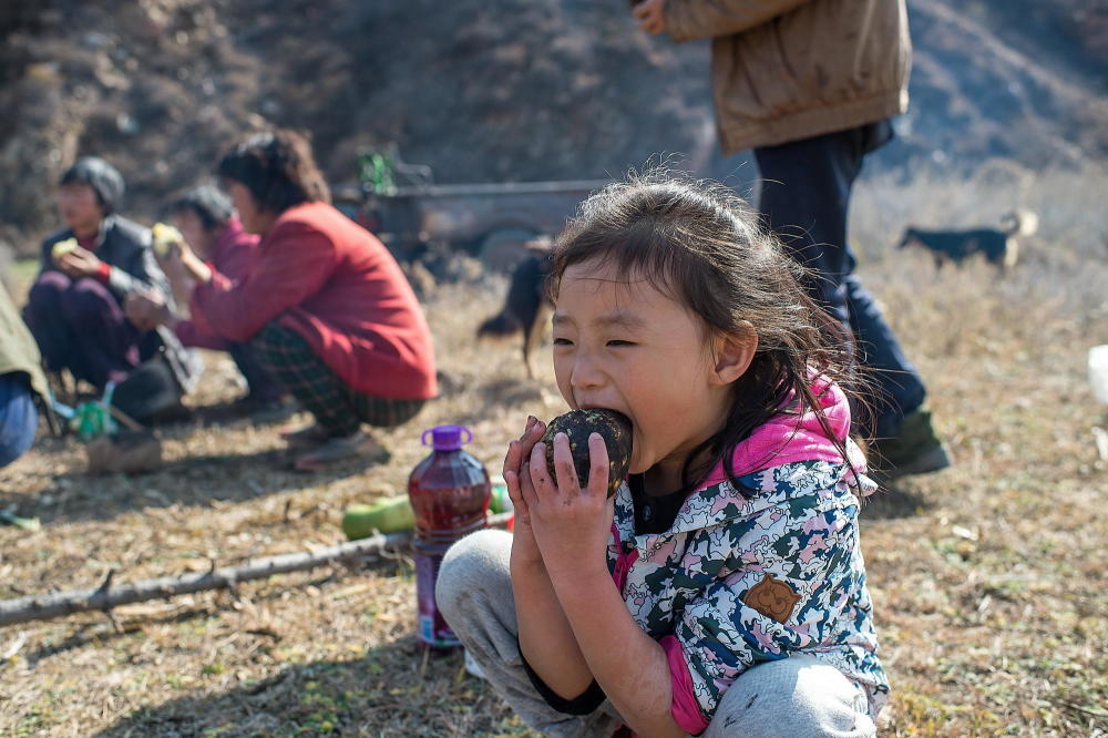 摄影师回乡遇奇葩野餐:烤地瓜配啤酒吃嗨了