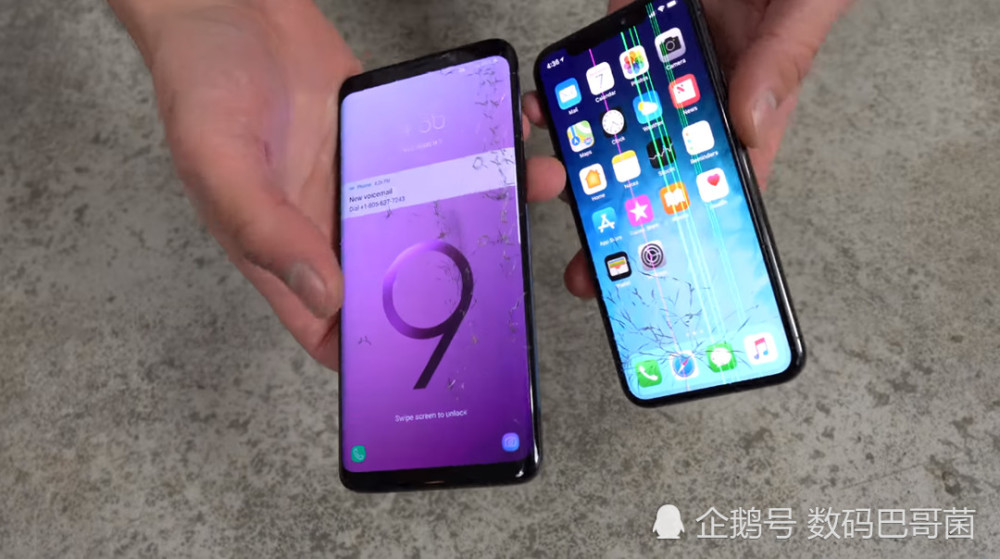 三星S9+\/苹果iPhone X跌落及防水测试:到底哪