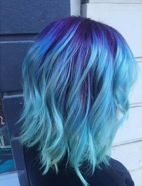 作为一个有趣的女孩,但是如果你想要蓝色和紫色的头发看起来像这样