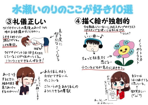真爱！粉丝绘制“水濑祈值得喜爱的10大特点”