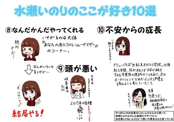 真爱！粉丝绘制“水濑祈值得喜爱的10大特点”