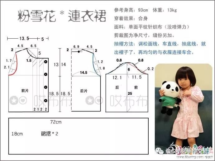 儿童连衣裙裁剪图