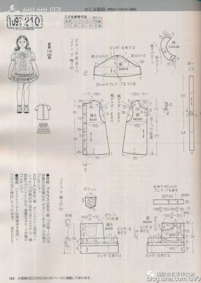 儿童连衣裙裁剪图