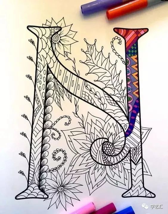 26个英文字母线描画赏析