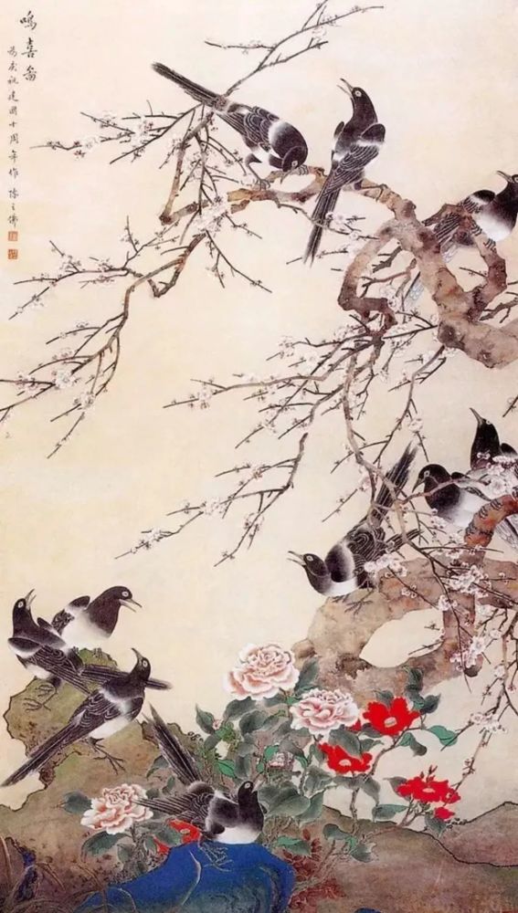 蝴蝶与喜鹊的写意画法,国画教程陪您过春天!