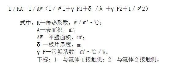 板式换热器选型计算的方法及公式