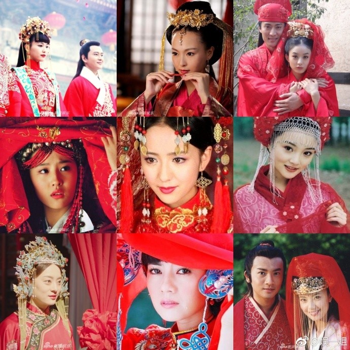 迪丽热巴唐嫣杨幂领衔50位女明星古装结婚照,美爆了!