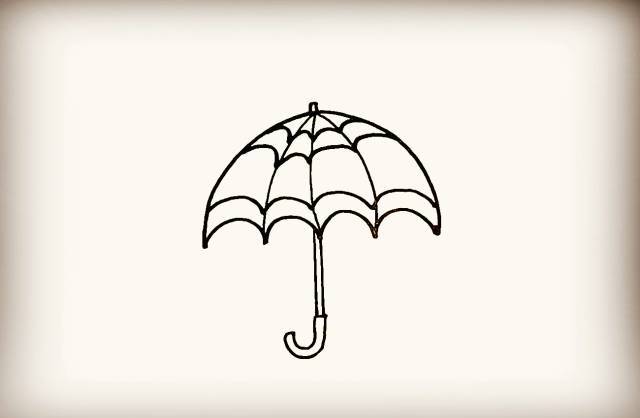 每日简笔画 雨伞