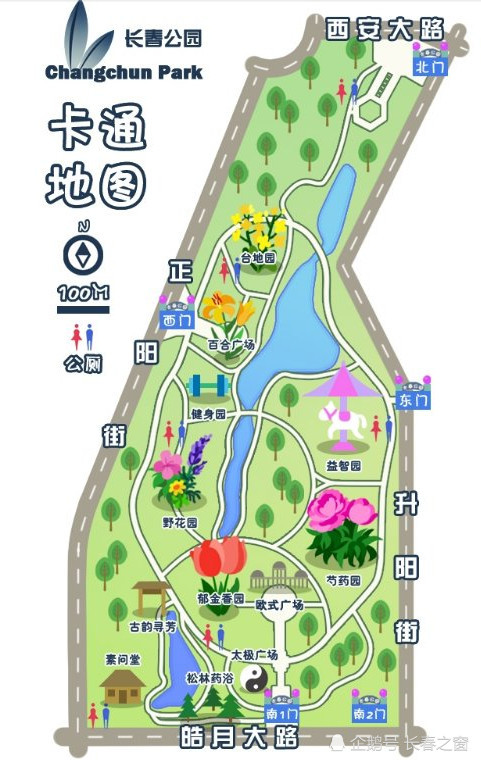 长春公园郁金香幼芽破土而出 卡通地图首发"荷兰四宝"