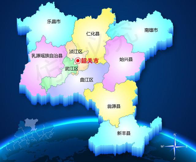 韶关市各区县面积人口:乐昌市面积最大人口最多,乳源县人口最少