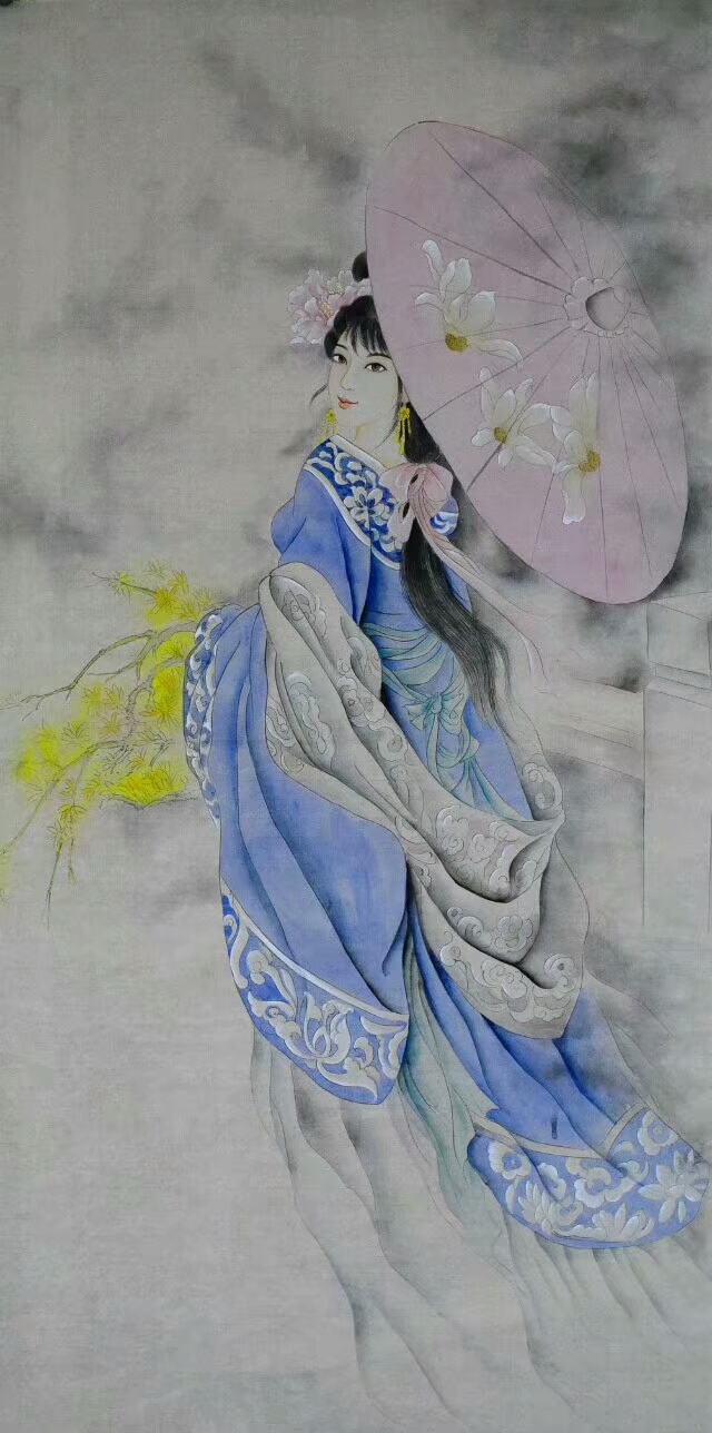 栩栩如生,美不胜收,六幅国画古代和现代人物画美女图