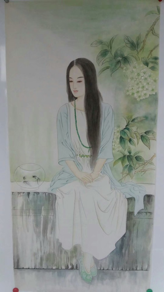 栩栩如生,美不胜收,六幅国画古代和现代人物画美女图