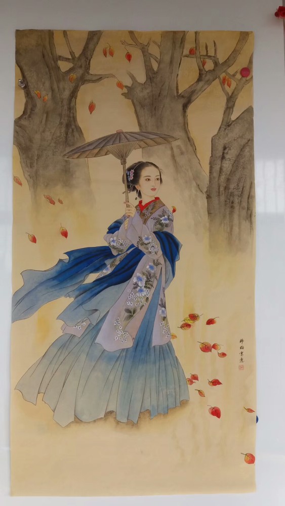 栩栩如生,美不胜收,六幅国画古代和现代人物画美女图