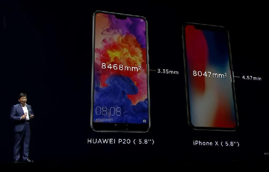余承东:华为P20 Pro近20点完胜iPhone X