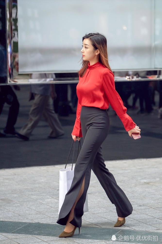 重庆街拍美女,重庆街头飘逸美女,气质佳容貌美