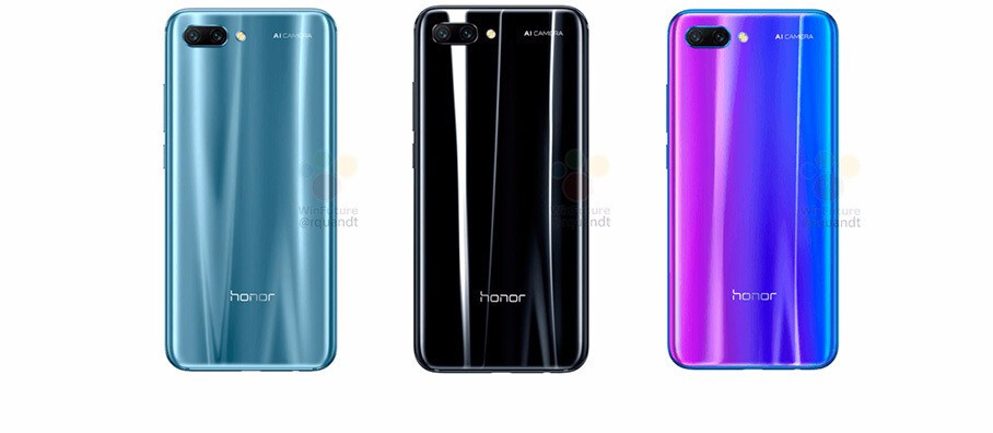 紫蓝渐变色后背太骚气!荣耀10真机渲染图曝光