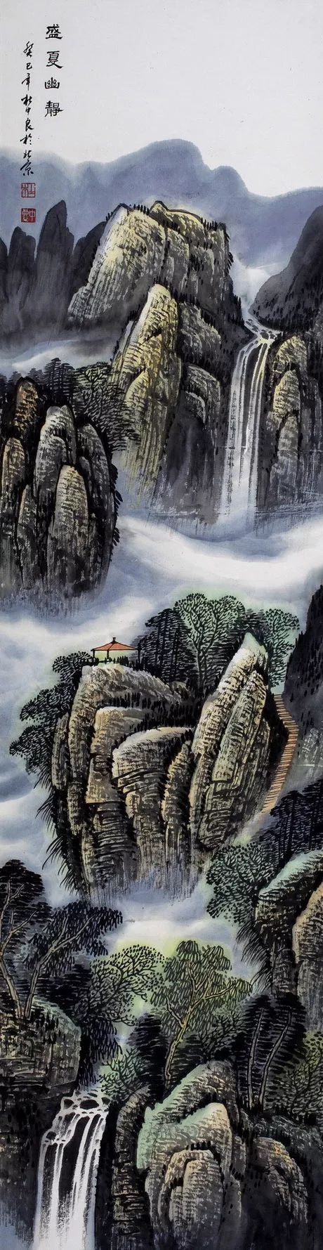 烟云与山川|杜中良工笔山水画赏析(85幅)