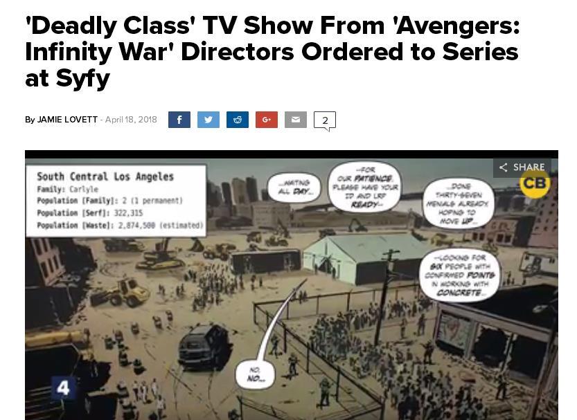 什么时候开播啊 Syfy正式预订漫改剧《致命班级》