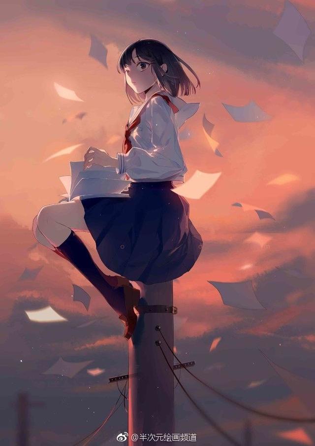 你夕阳下的侧影,是我一生的等待.