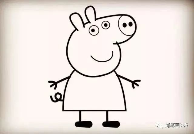 小猪佩奇的简笔画-大象艾米丽(2)