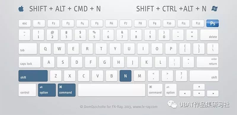 ctrl shift alt n:创建新图层