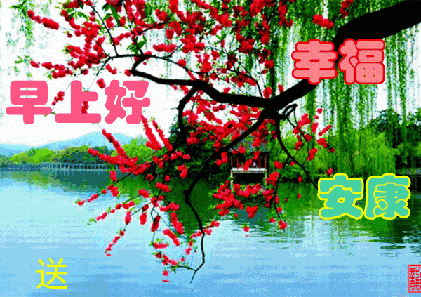 周末早上好动态图片表情带字和鲜花,早安问候语配动态