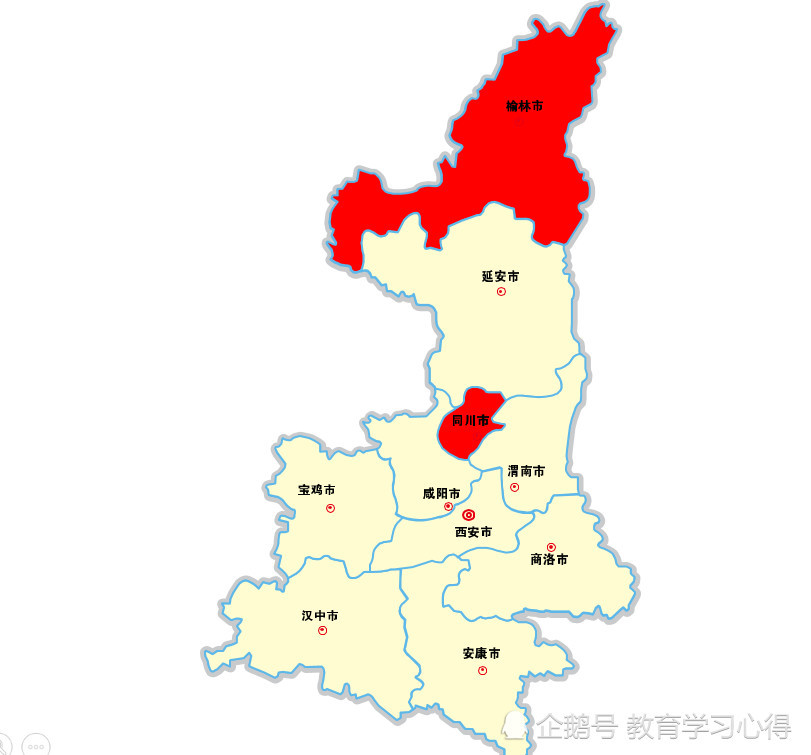 14,陕西,榆林市总面积4.3578万平方公里, 铜川市3882平方千米.