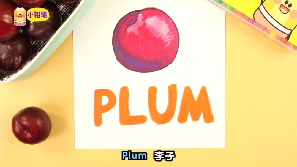 Day 2-李子Plum!超有趣的绘画英语,铅笔岛文章
