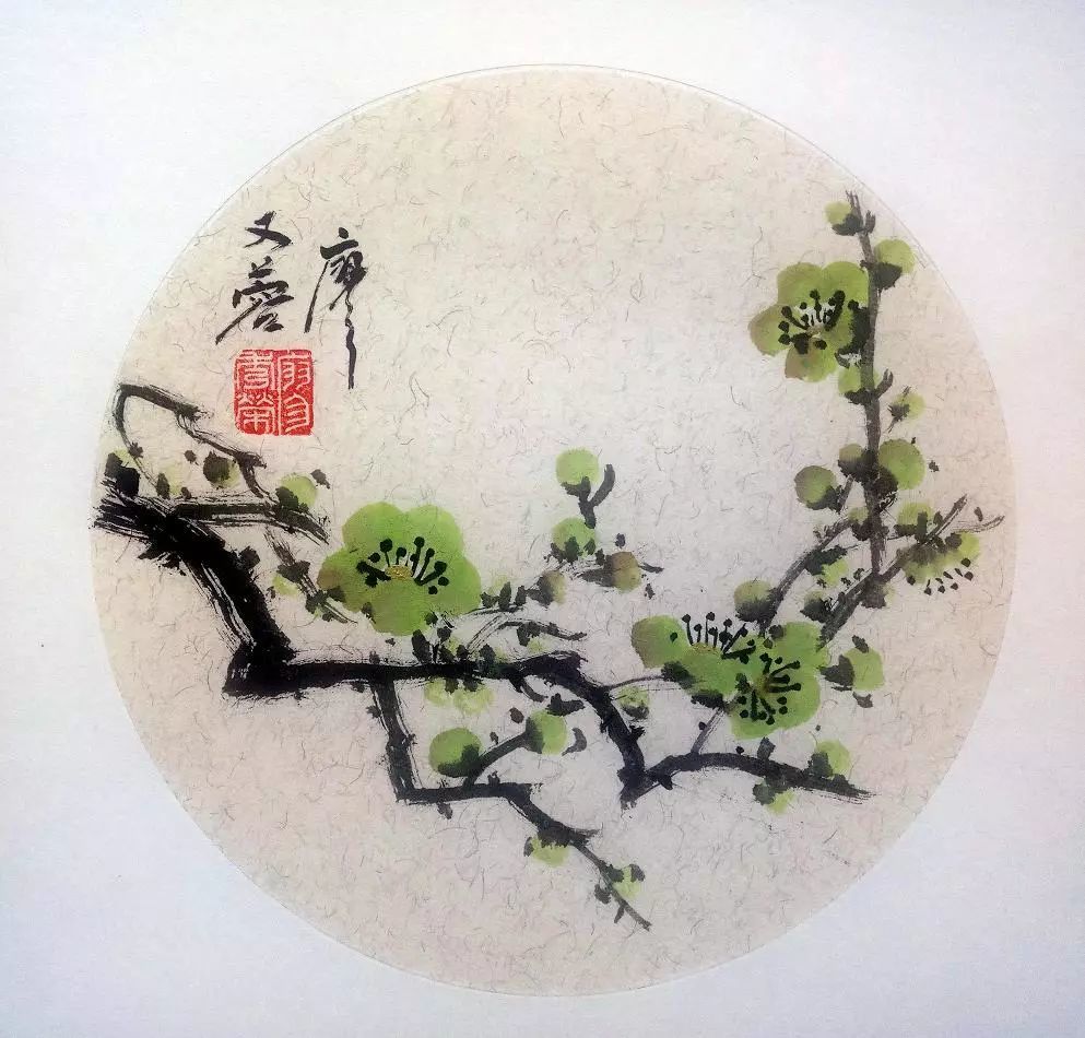 清丽笔梦惊翠羽:廖又蓉国画绿梅小品及咏梅诗词一组