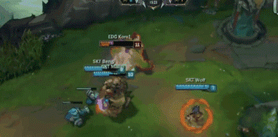 在2015季中冠军赛决赛edg对阵skt的第一局比赛中,koro1拿出了自己擅长