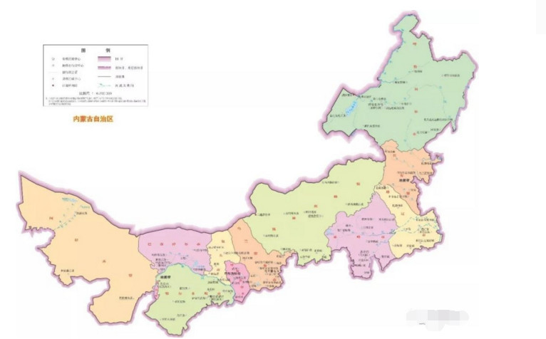 内蒙古在中国的位置,内蒙古各市地图