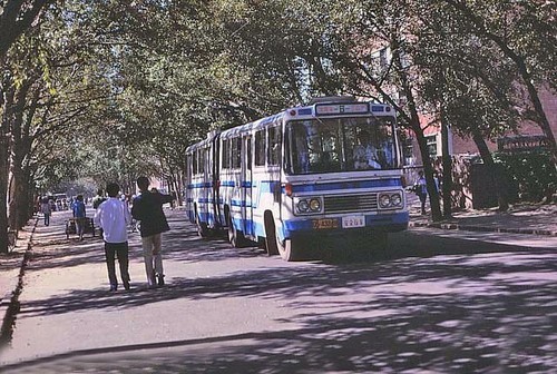 老照片:中国80年代的交通工具——无轨电车