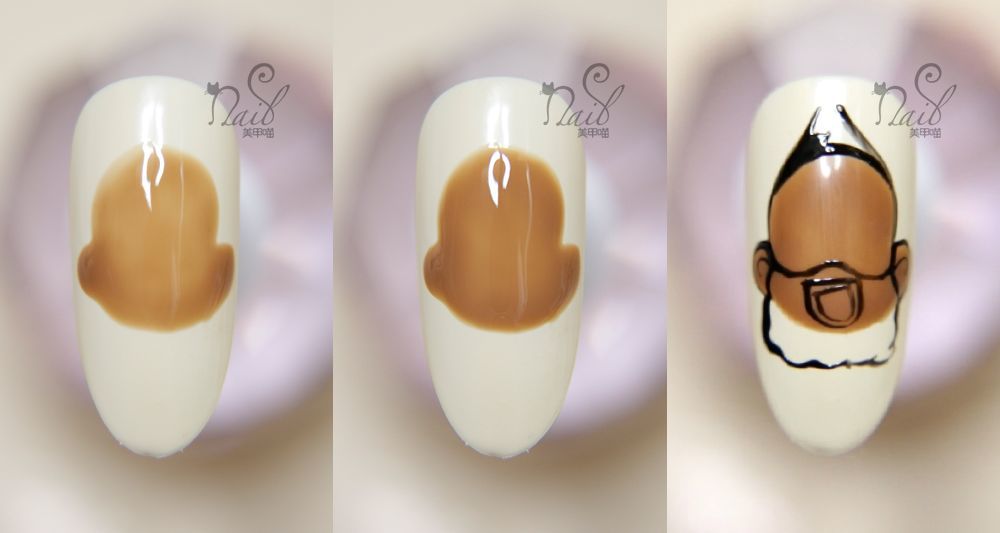 手绘卡通人物美甲教程,NBA火箭哈登卡通画像