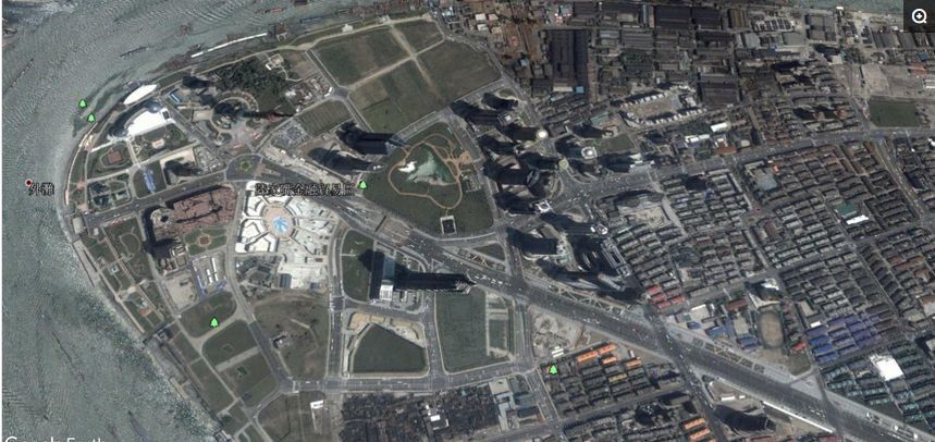 利用卫星地图看上海陆家嘴cbd建设全过程"高清"