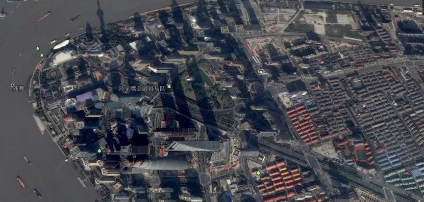 利用卫星地图看上海陆家嘴cbd建设全过程"高清"