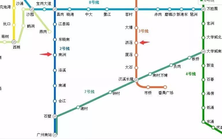 可换乘广州地铁2号线,3号线.