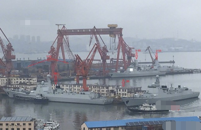 南北两个船厂各在建一支舰队,数数有多少艘中