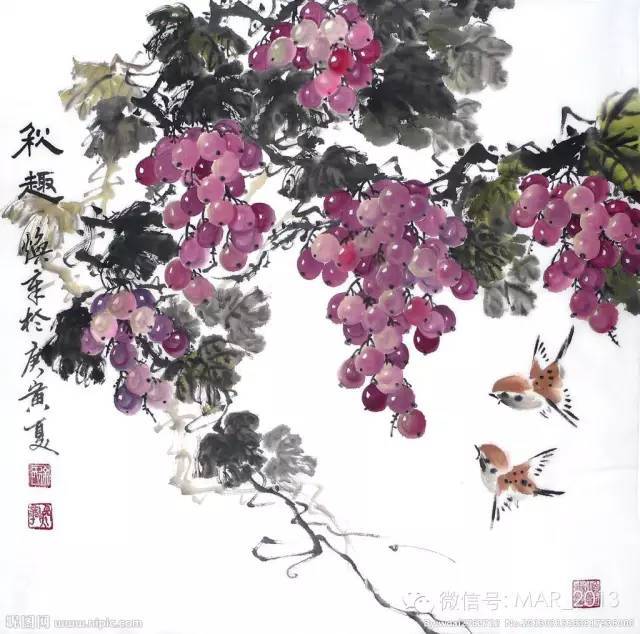 技法篇——国画写意葡萄步骤画法