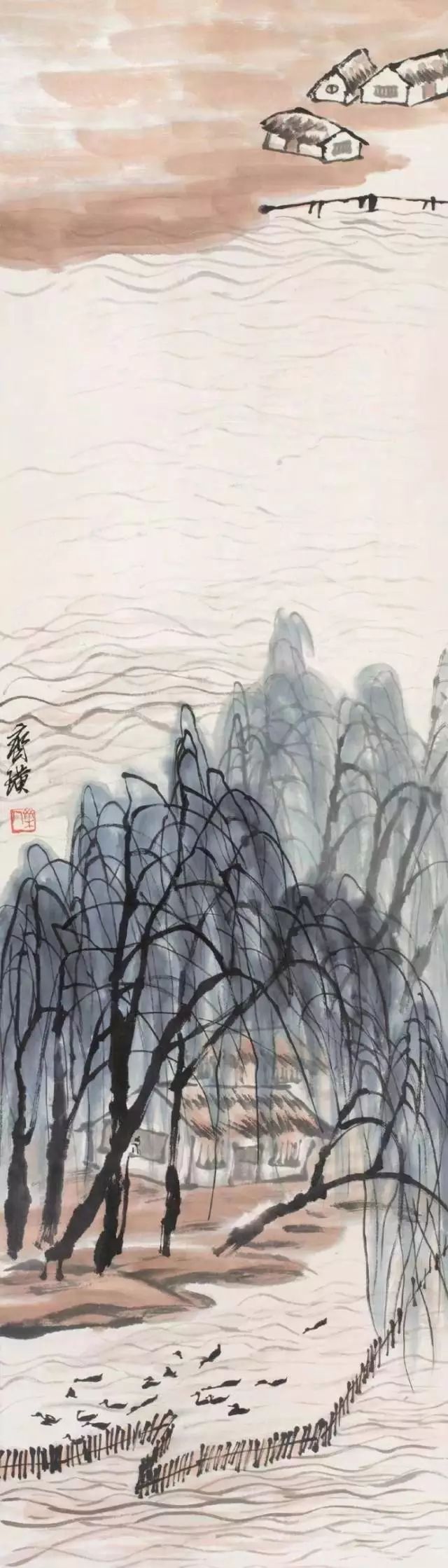 齐白石 河岸人家