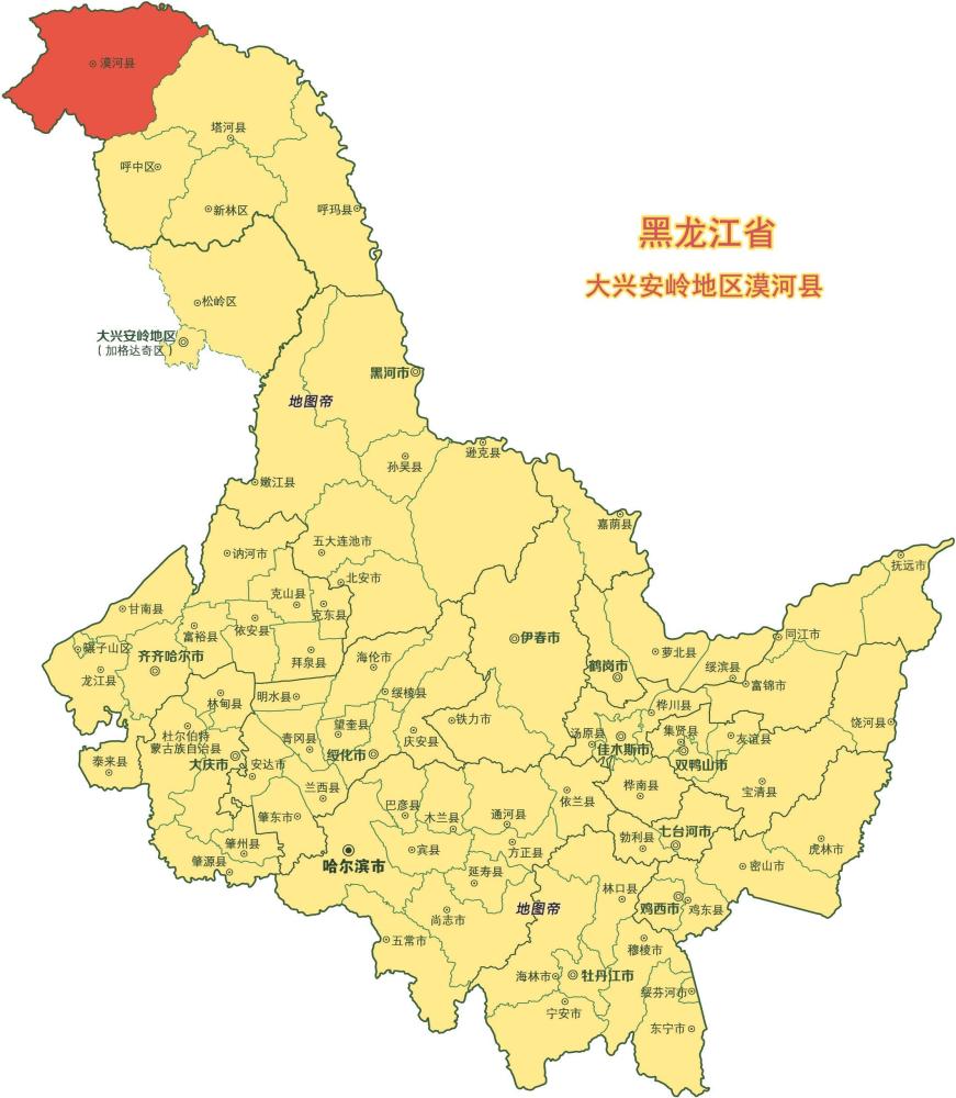 黑龙江省,中国地图